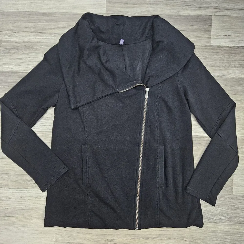 NYDJ Womens Black Zipper Cotton Stretch Jacket Small